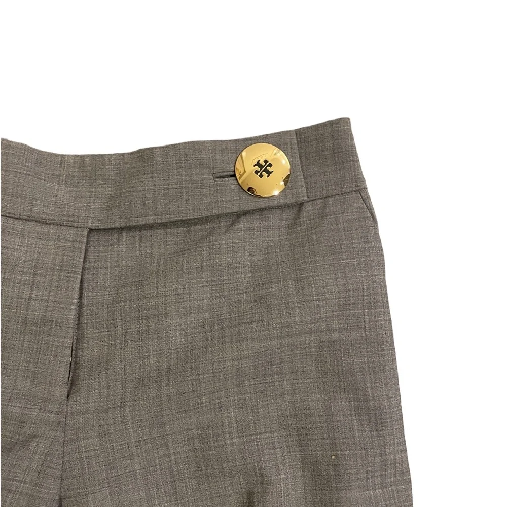Tory Burch Gray Wool Wide Leg Dress Pants Size 8